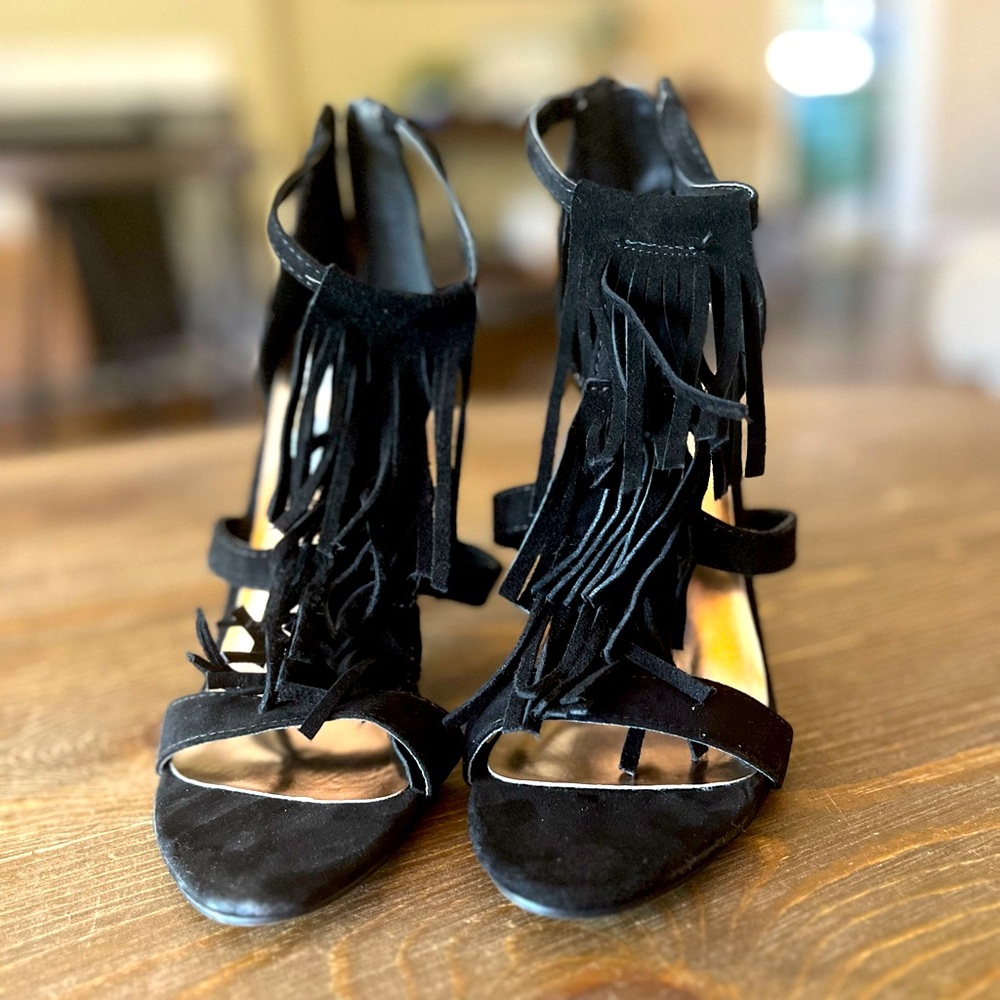 Madden Girl | Black Fringe Heels